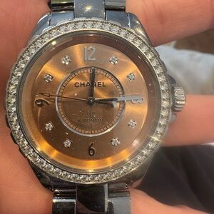 Chanel J12 Automatic Brown Dial Diamond Accent Watch